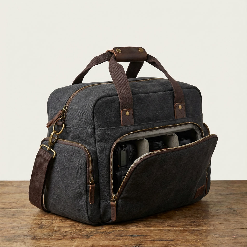 Stor väska för kamera och tillbehör (Produktbild (vinkel) ⚠️)