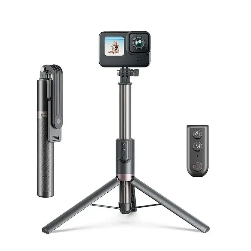 Telesin Selfiepinne Tripod - 245-1300mm med Fjärr till GoPro Hero12/11/Mini/10/9/8 Black/MAX & Mobil - Action King