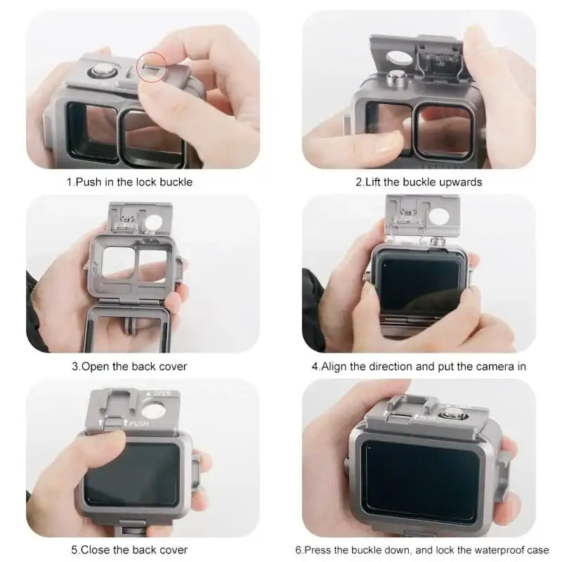 Vattentätt skal Aluminium med tillbehörshållare cold shoe till GoPro Hero12/11/10/9 Black - Action King