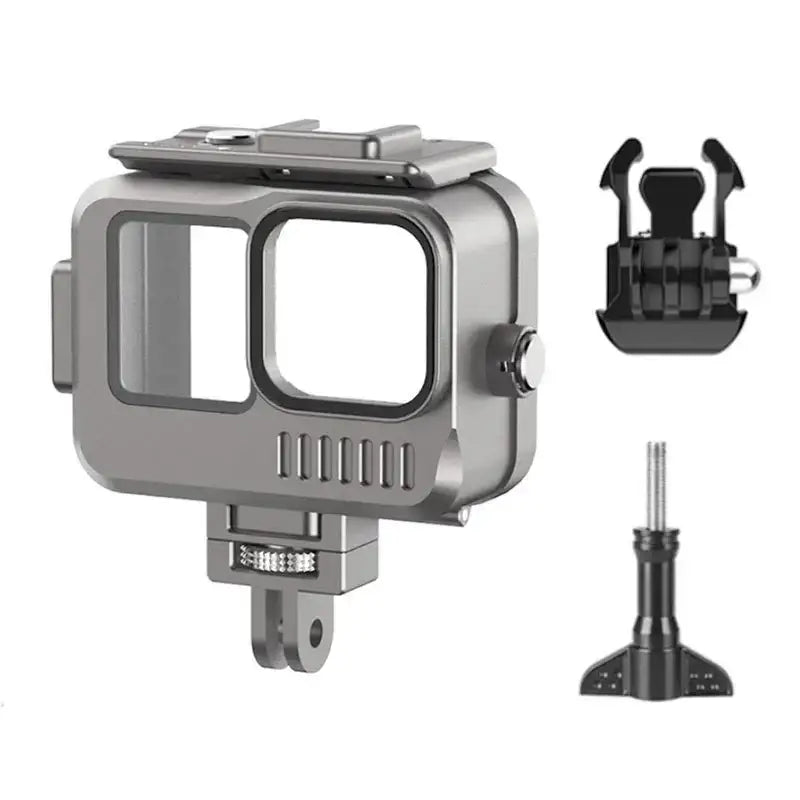 Vattentätt skal Aluminium med tillbehörshållare cold shoe till GoPro Hero12/11/10/9 Black - Action King