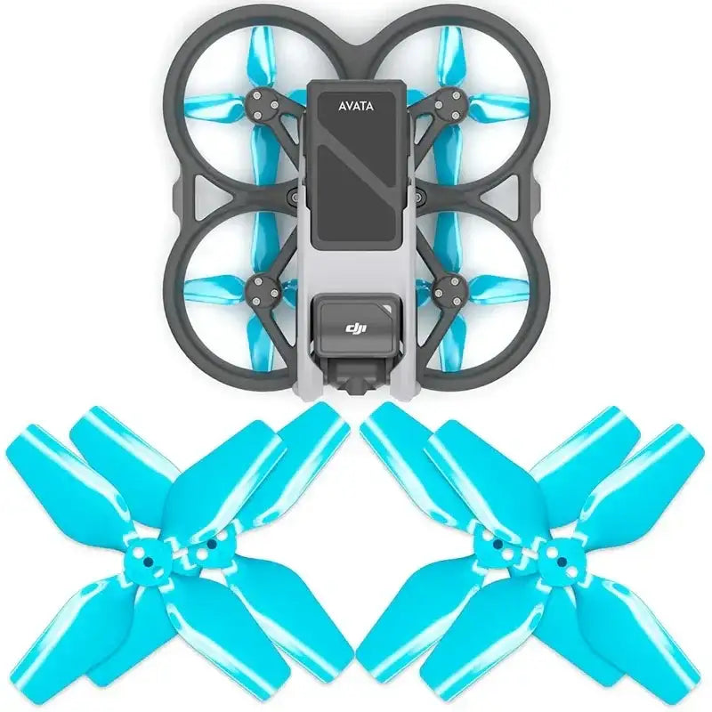 Master Airscrew - DJI Avata 4-Blade Upgrade Propellers - 4-Blad Propeller till DJI Avata - Blå - Kit 4-Pack - Action King