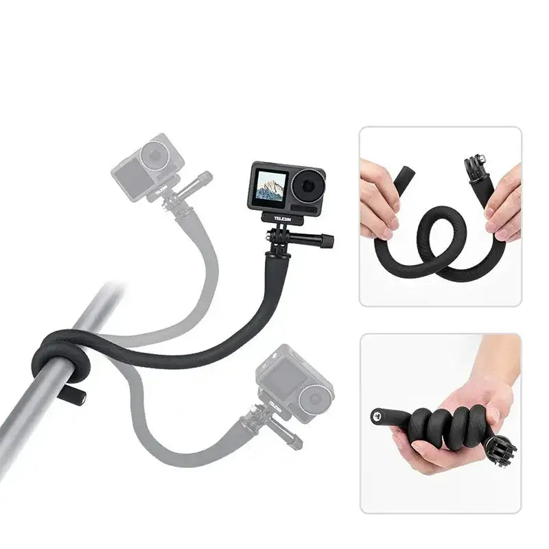 Telesin Flexible Mount - Flexibelt Svanhalsfäste 1/4" till GoPro - Action King