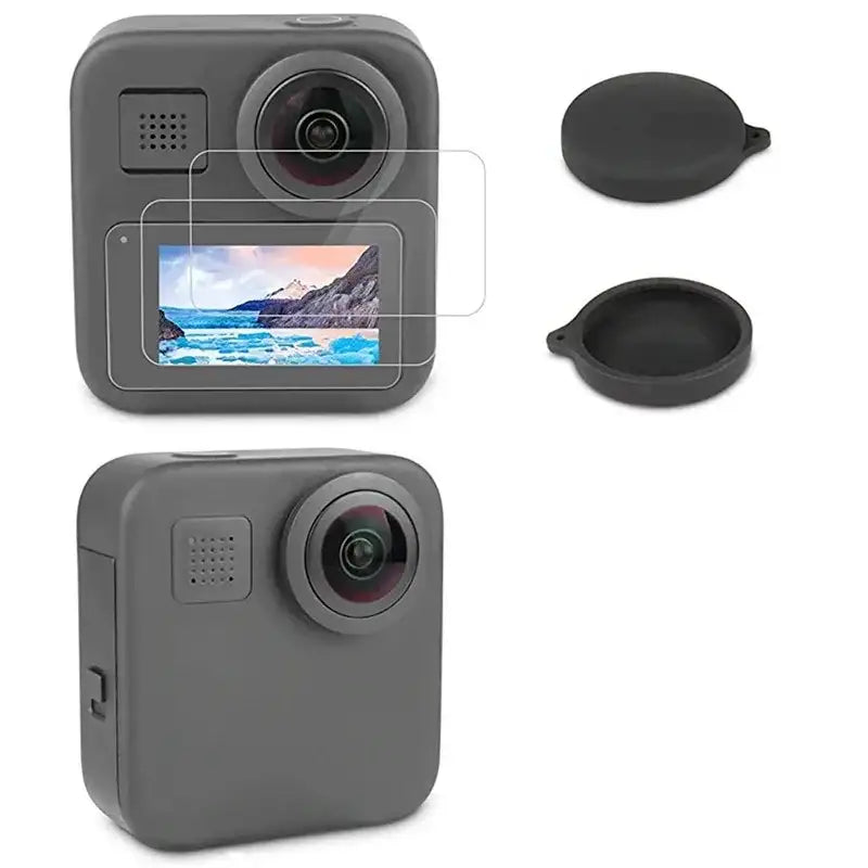 Linsskydd / Skärmskydd GoPro MAX - Silikon / Härdat glas - 2-Pack - Action King