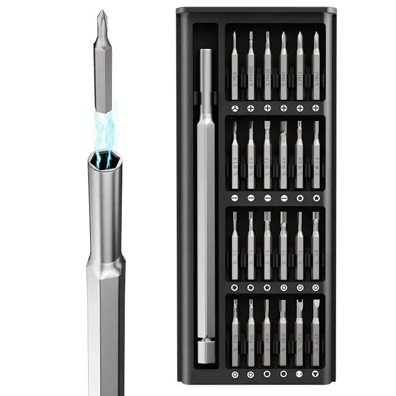 Verktygskit mini 25 i 1 - Skruvmejslar i praktisk låda - Kit - Action King