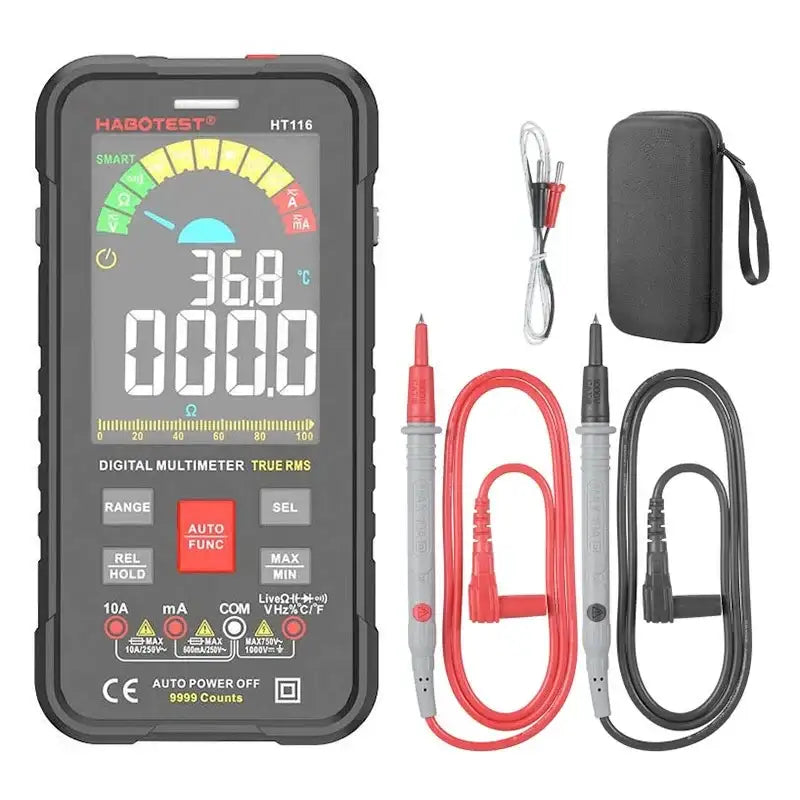 Habotest HT116 True RMS, NCV Digital Universal Multimeter Färgskärm - Action King
