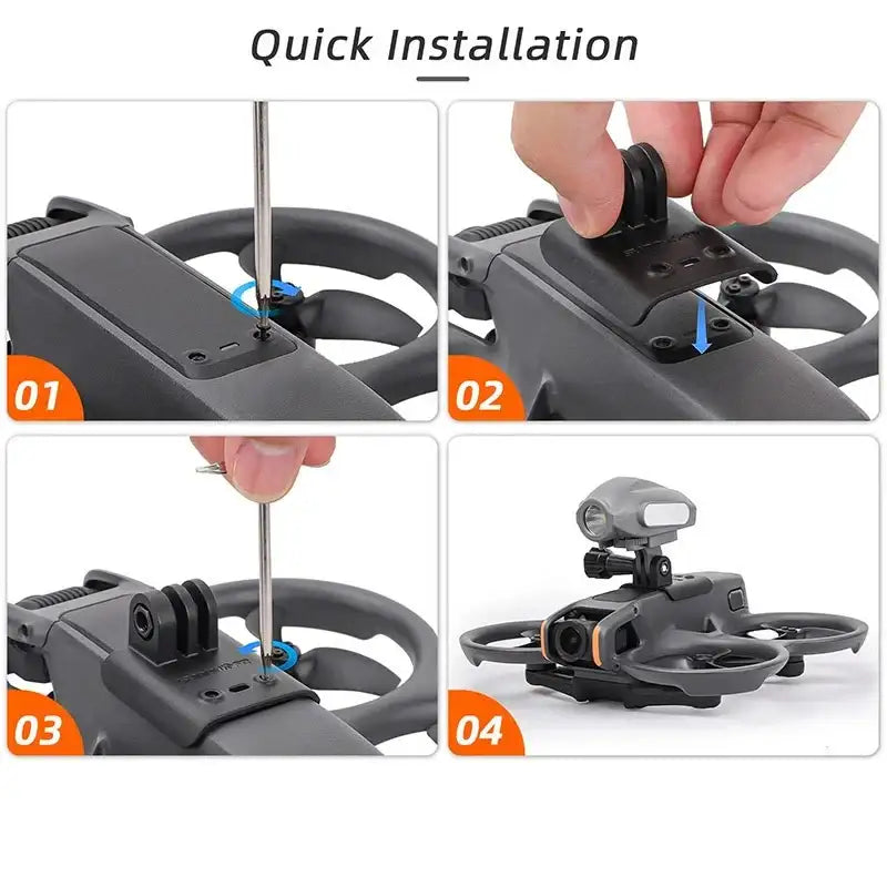 Fäste / hållare för kamera / tillbehör till DJI Avata 2 - Ovansida - Action King