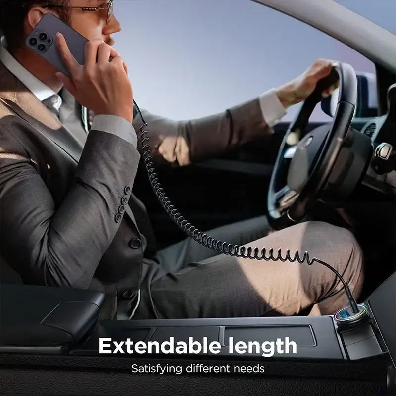 Joyroom Flexible Fast Charging Cable SA38-AC3, USB-A - USB-C Kabel, Spiral, 3A, 1.5m - Svart - Action King