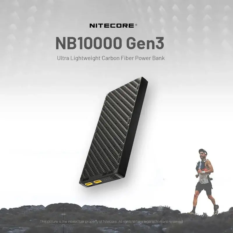 Nitecore NB10000 GEN3 Power bank - 10000mAh - Kolfiber - Action King