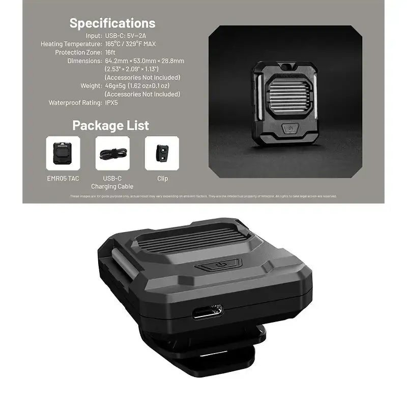 Nitecore EMR05 TAC Portabelt myggskydd V2 ultrakompakt - USB-C - Action King