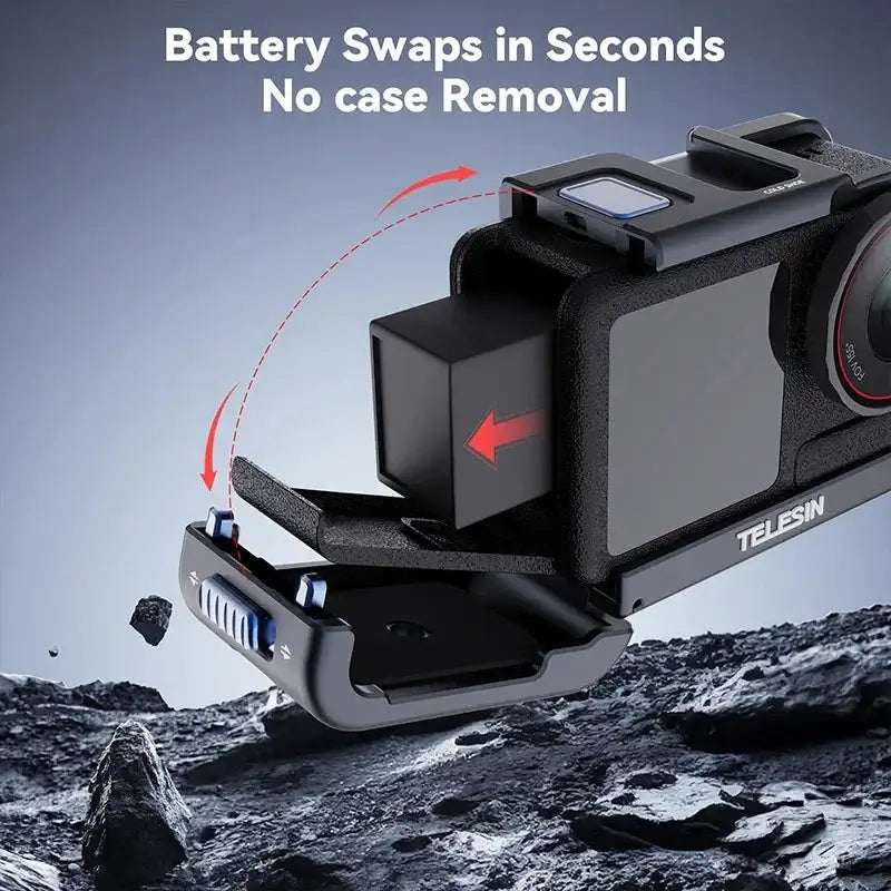 Telesin Skyddsram Multifunktion med cold shoe till DJI Action 5 Pro/4/3 - Aluminium - Action King