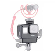Skyddsram Vlog med tillbehörshållare hot/cold shoe och hållare för mikrofonadapter till GoPro Hero5/6/7 - Kit - Action King