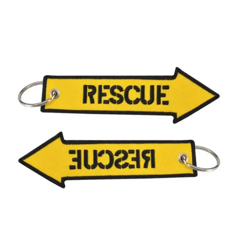Nyckelband - RESCUE - Gul pil - Action King
