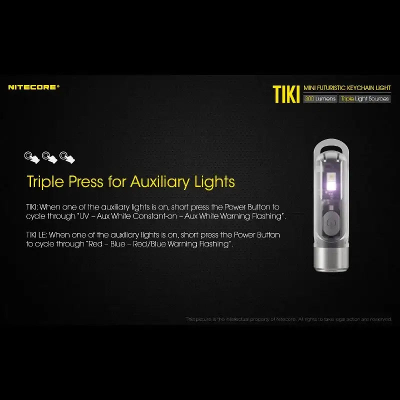 Nitecore TIKI Nyckelringslampa USB-C - 300lm - Action King