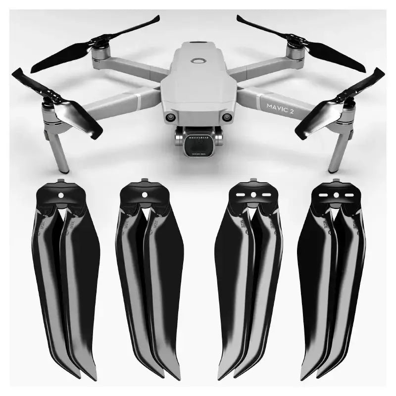 Master Airscrew - DJI Mavic 2 Stealth Upgrade Propellers - Propeller till DJI Mavic 2 Pro / Zoom - Svart - Kit 4-Pack - Action King