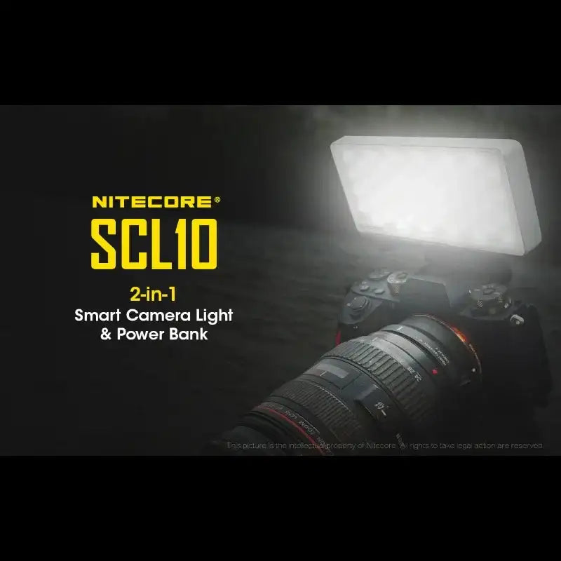 Nitecore SCL10 Smart Camera Light & Power Bank 2-in1- LED-Belysning & Portabelt batteri - 10000mAh, QC 3.0 / PD 18W - Action King