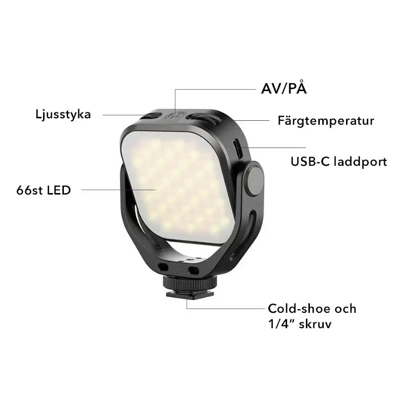 Ulanzi VIJIM VL66 Belysning LED för foto / video - 2000mAh internt batteri - 800lm - Action King
