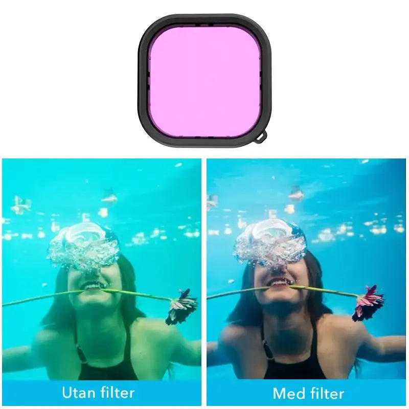 Telesin Färgfilter Röd + Ljusröd + Lila till Hero13/12/11/10/9 Black i vattentätt skal - Paket - Action King