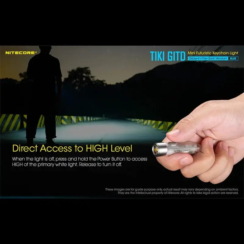 Nitecore TIKI GITD Blue Nyckelringslampa USB-C - 300lm - Action King