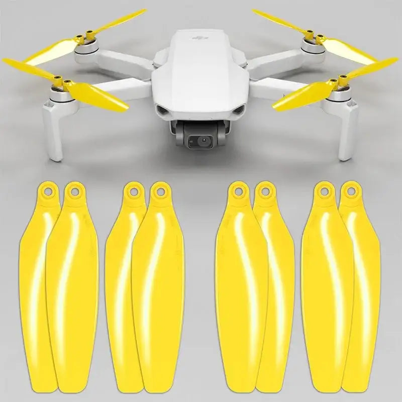 Master Airscrew - DJI Mini 2 / SE / 4K Stealth Upgrade Propellers - Propeller till DJI Mini 2 / SE - Gul - Kit 4-Pack - Action King