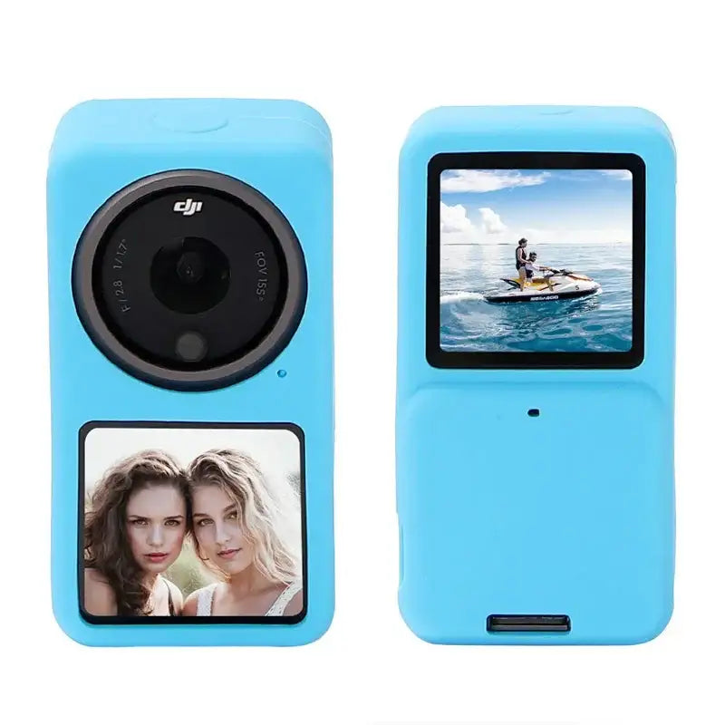 Telesin Silikonskal / fodral till DJI Action 2 med tillbehör - Blå - Action King