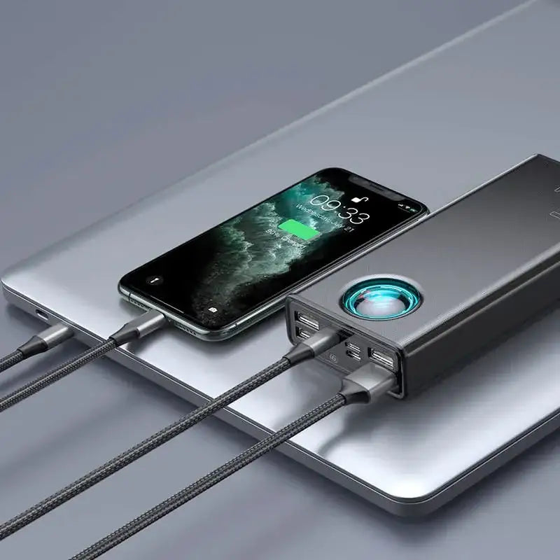 Baseus Amblight Power Bank - Portabelt batteri - 30000mAh, 5xUSB Typ A/C, QC 3.0 / PD 65W - Action King