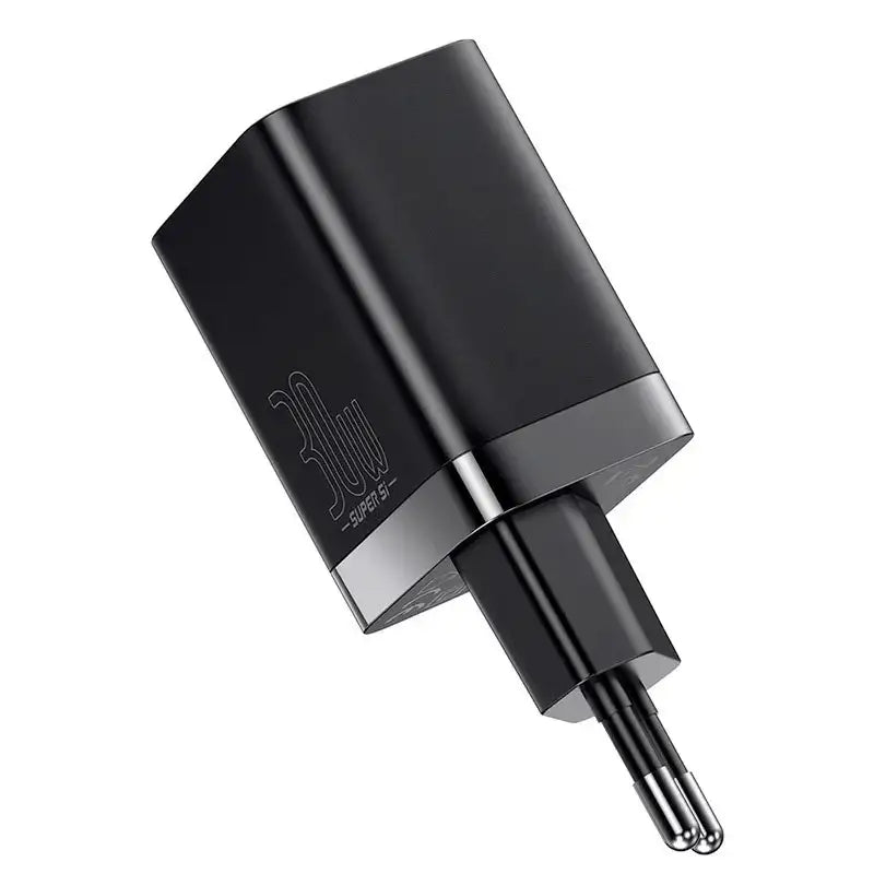 Baseus Super Si Pro Quick Charger - Väggladdare - Snabbladdare QC3.0 / PD 30W - 100-240V till USB - 2xUSB Typ A/C - Svart - Action King