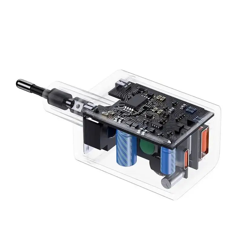 Baseus Super Si Pro Quick Charger - Väggladdare - Snabbladdare QC3.0 / PD 30W - 100-240V till USB - 2xUSB Typ A/C - Svart - Action King