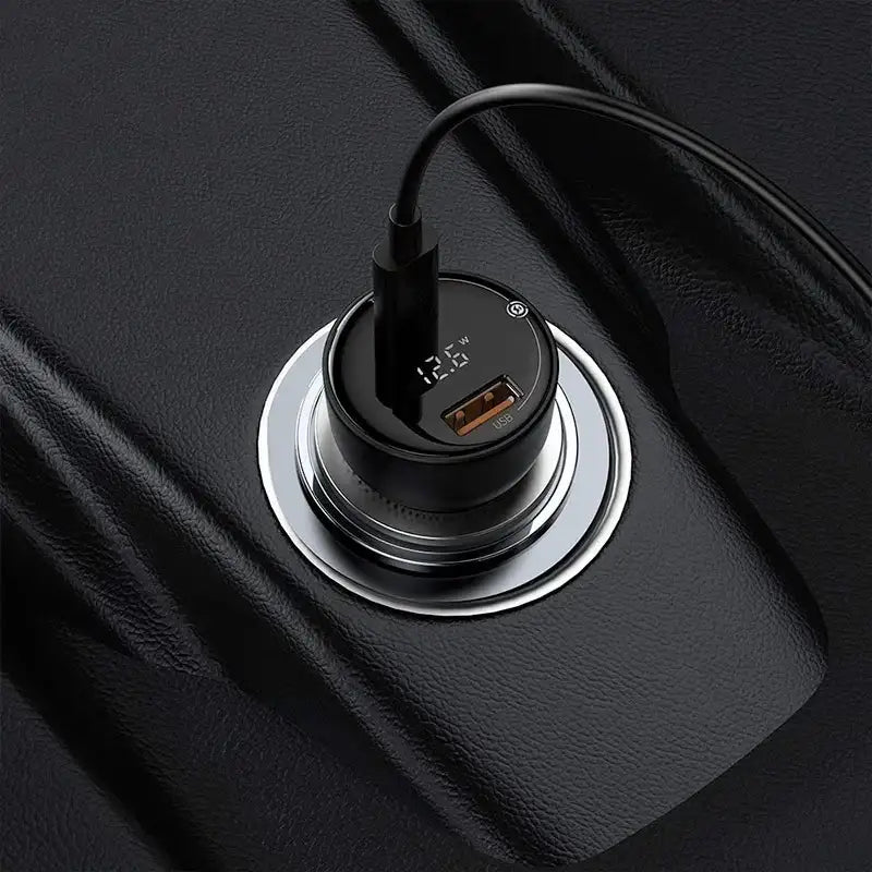 Baseus Supreme Digital Display Car - Snabbladdare Bil PPS 100W - 2xUSB Typ A/C, Med Display - Svart - Action King