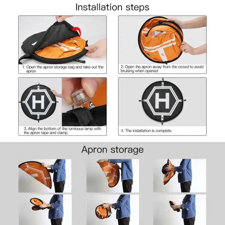 RCGEEK 55cm Round Portable Parking Apron Foldable Landing Pad for DJI Mavic Mini / Air 2S / FPV - Action King