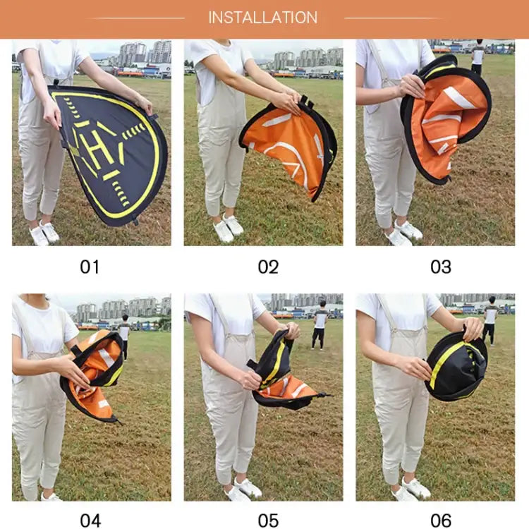 STARTRC RC Drone Quadcopter Portable Parking Apron Fast-fold Landing Parking Pad for DJI Mavic Mini / Mavic Air 2, Diameter: 56cm - Action King