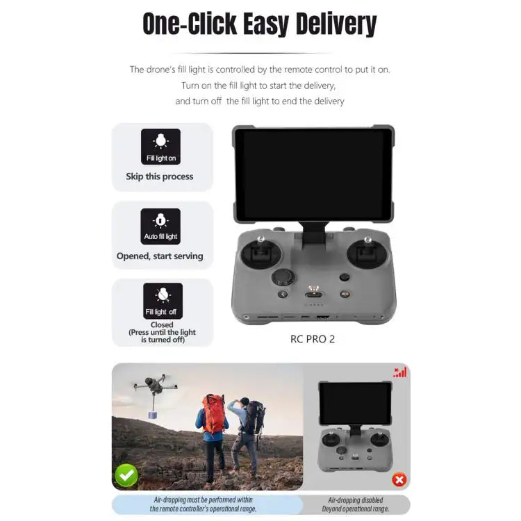 For DJI Mavic 4 Pro STARTRC Air-Dropping System Thrower Parabolic with Expansion Bracket - Action King