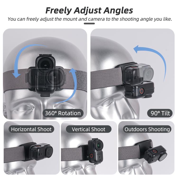 DJI Osmo Nano Sunnylife - Justerbar Huvudrem med 360 Rotation