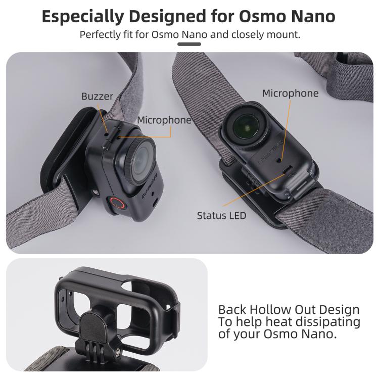 DJI Osmo Nano Sunnylife - Justerbar Huvudrem med 360 Rotation