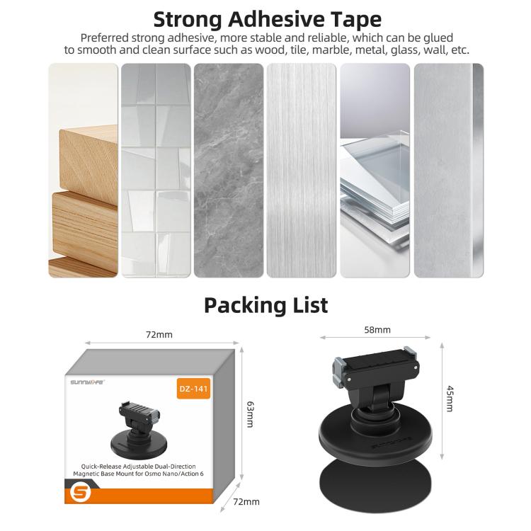 Magnetiskt Snabbfäste till Osmo Action 6 och Osmo Nano