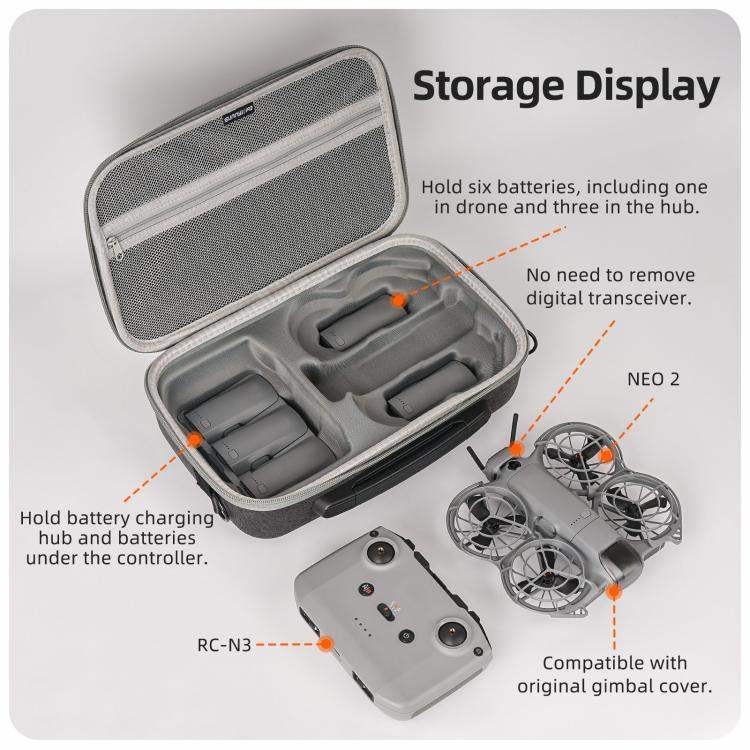 DJI Neo 2 Sunnylife bärbar väska för skydd och enkel transport av din drönare.
