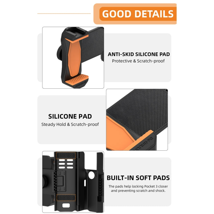 DJI Osmo Pocket 3 Hållare med Dubbel Telefonklämma