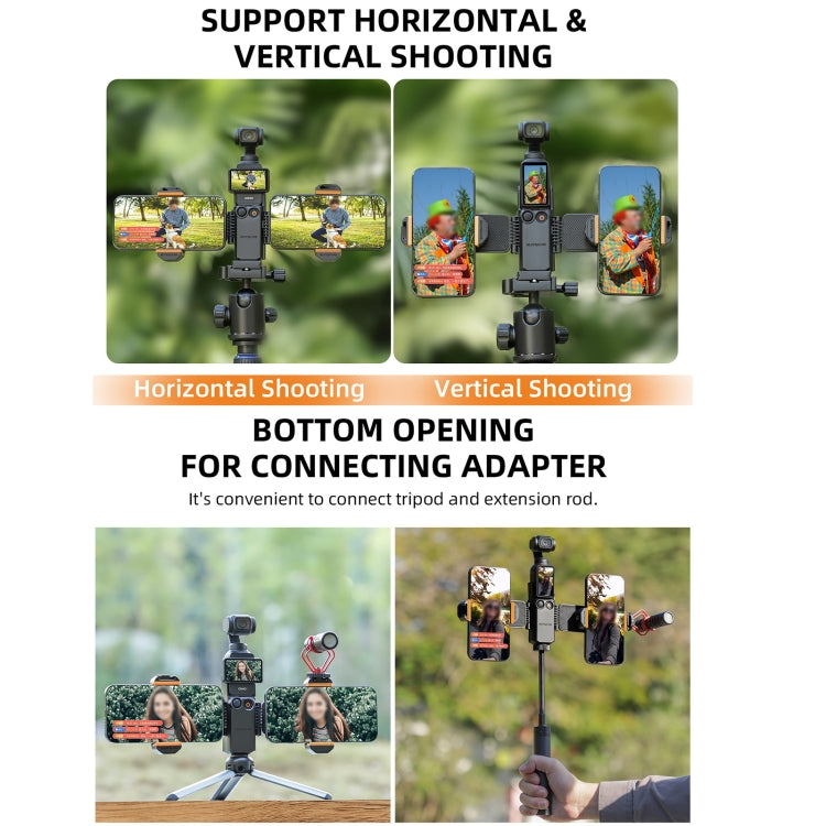 DJI Osmo Pocket 3 Hållare med Dubbel Telefonklämma