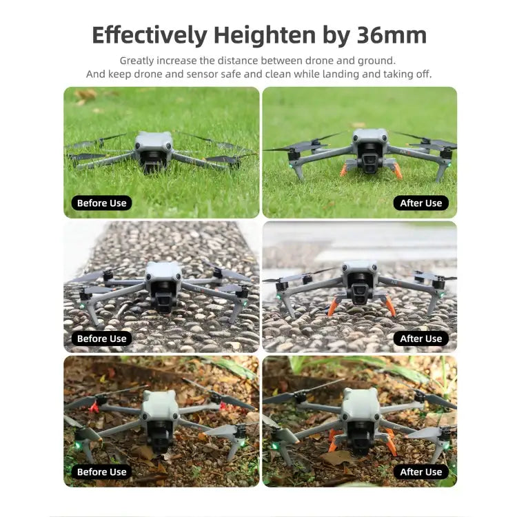 Sunnylife LG664 fällbart landningsställ i svart för DJI Mini 3 Pro, skyddar kamera och drönare.