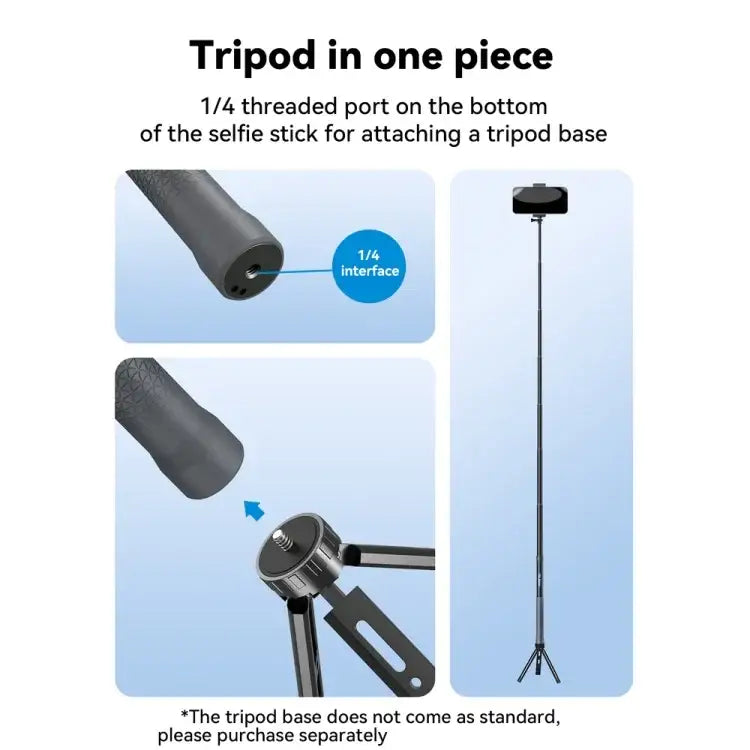 TELESIN 3M Carbon Fiber Selfie Stick Monopod With 1/4 Screw For Action Camera - Action King