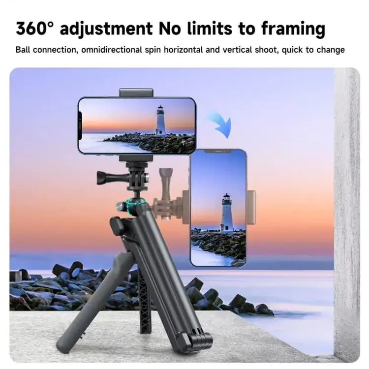 TELESIN Tri-folding Tripod For Sports Camera Mobile Phone Selfie Stand Desktop Fixed Bracket - Action King