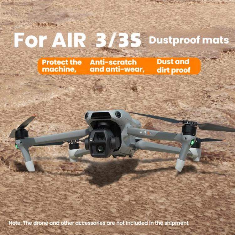 Dammtåligt stativskydd BRDRC för DJI Mavic Air 3 / 3S underifrån, skyddar drönarens sensorer.