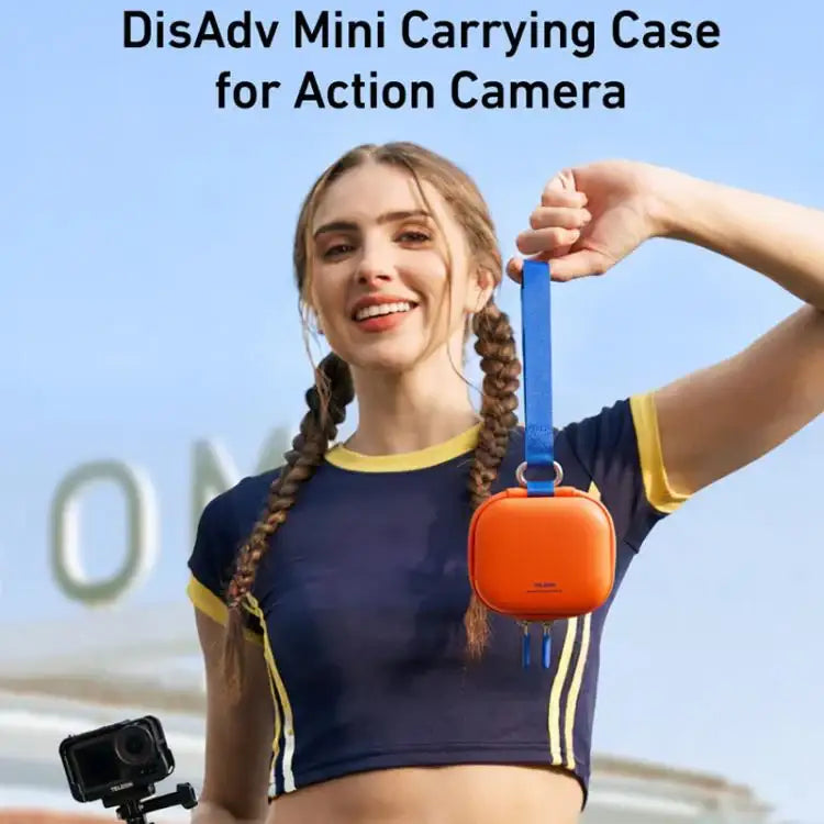 TELESIN Mini Hårdväska för Actionkamera – skyddar kameran och tillbehör under transport.