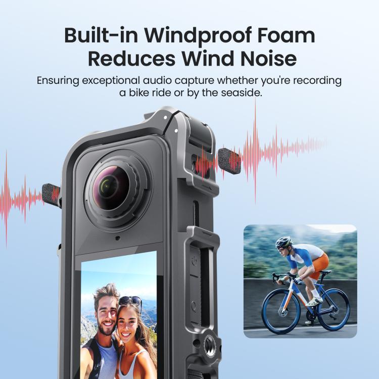 Insta360 X4 Kamerabur för optimalt skydd mot stötar och repor, svart hållbart material.