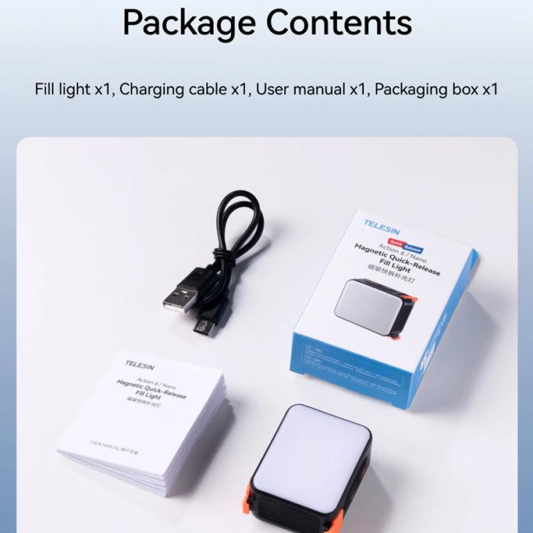 Telesin Magnetisk Belysning för DJI Osmo Action 6