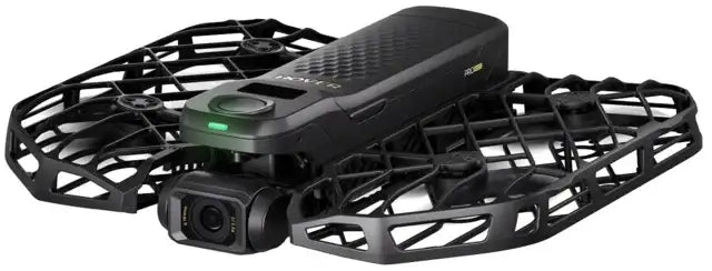 HoverAir X1 ProMax drönare med skyddande rotorbur och kamera på vit bakgrund